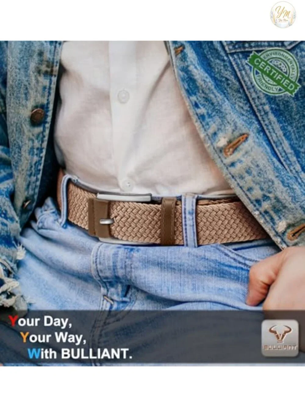 Woven Braided Stretch Web Belt 2-Pack Men No Hole Golf